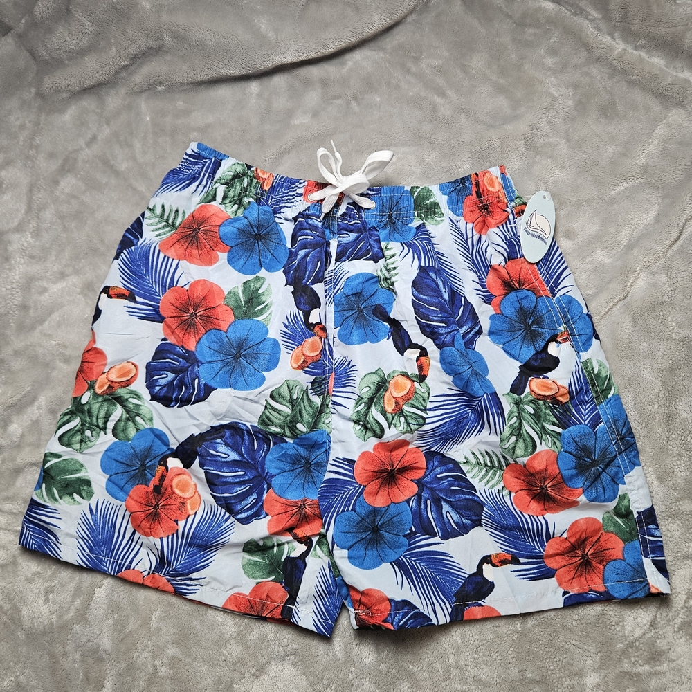 Men’s Tropical Print Swim Shorts – Size XL/2XL (NWT)